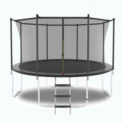10FT Trampoline With Safety Enclosure Net, Outdoor Trampoline With Heavy Duty Jumping Mat And Spring Cover Padding For Kids And Adults