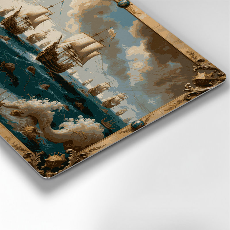 Art nautique brun, "Nautical Trading routes", H 8 po x l 10 po