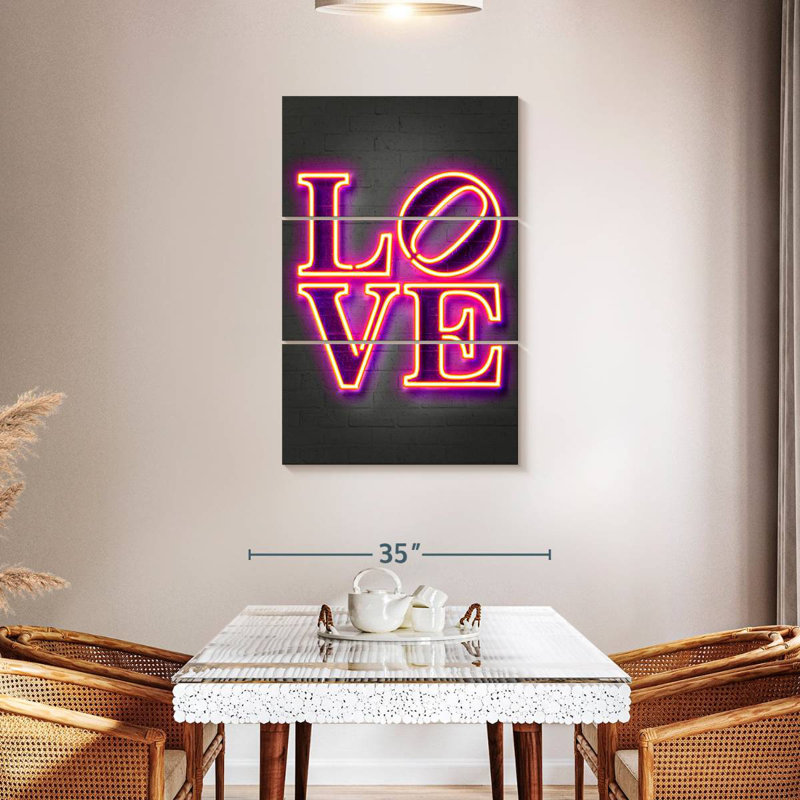 Kema Love In Neon Wall Sign, 45" H x 28" W