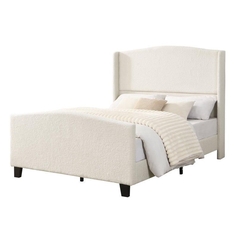 Structure de lit Teddy, Blanc, Lit double