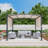 10x10 Ft Metal Arched Pergola with Adjustable Canopy – Outdoor Patio Structure for Backyard, Garden & Deck – Rust-Resistant Frame with Stylish Arch Design & Customizable Sun Shade