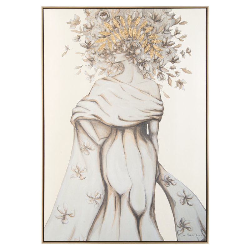 Shining Mademoiselle II Print by Zana Brown, White/Gold/Light Gray