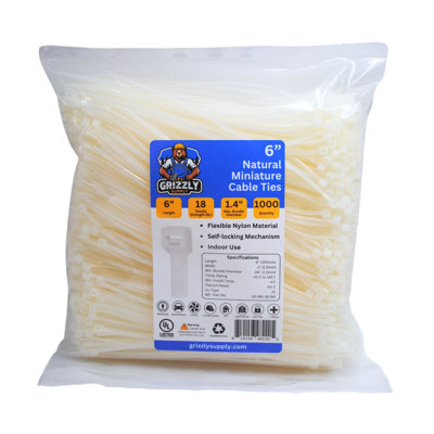 6" 18lb Miniature Cable Tie 1000/bag
