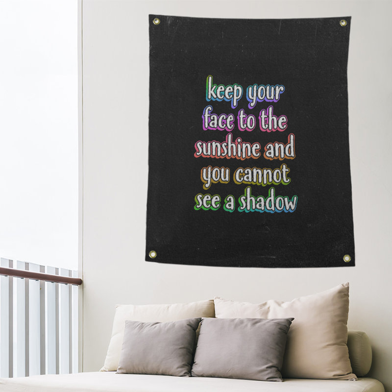 Tapisserie tableau noire quote optimise en polyester, H 36 po x l 26 po, Arc-en-ciel