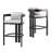 Outdoor Patio Aluminum Counter Stool, Bar Chair, Black Frame With Grey Cushion, Set Of 2-740454439
