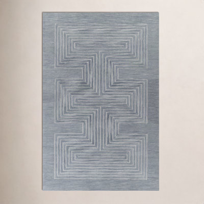 Orlie Copper Hand-Tufted Geometric Wool Rug