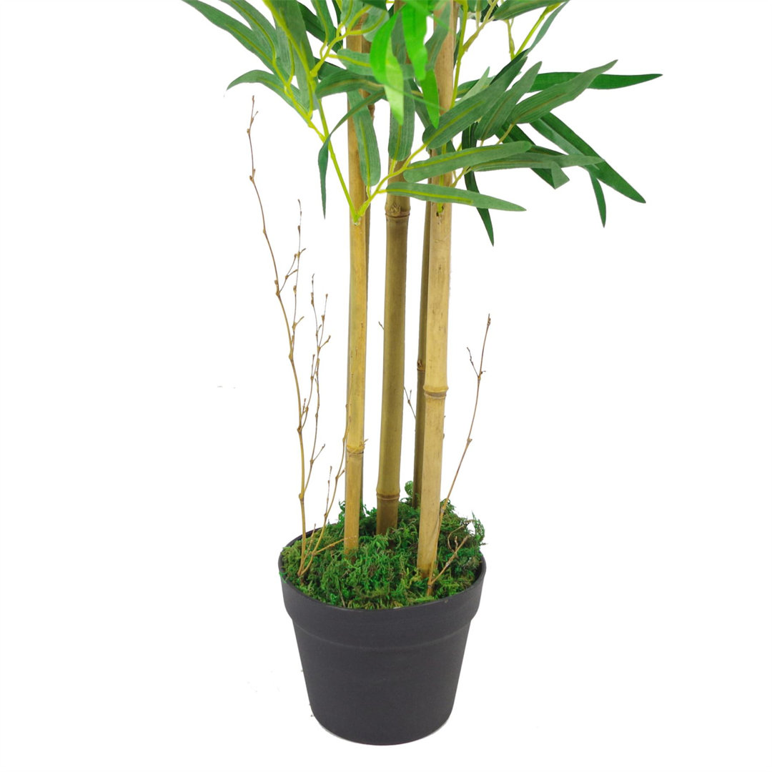 Faux Bamboo Tree in Metal Planter