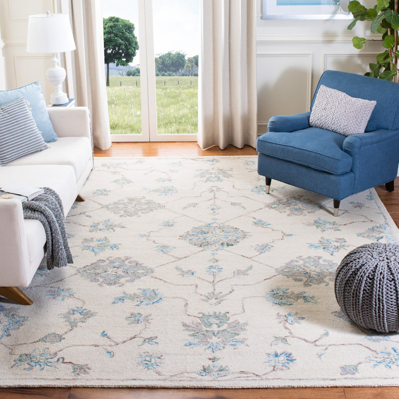 Micro-Loop Hand Tufted Wool And Cotton With Latex Oriental Rug, Rectangle 8' x 10'