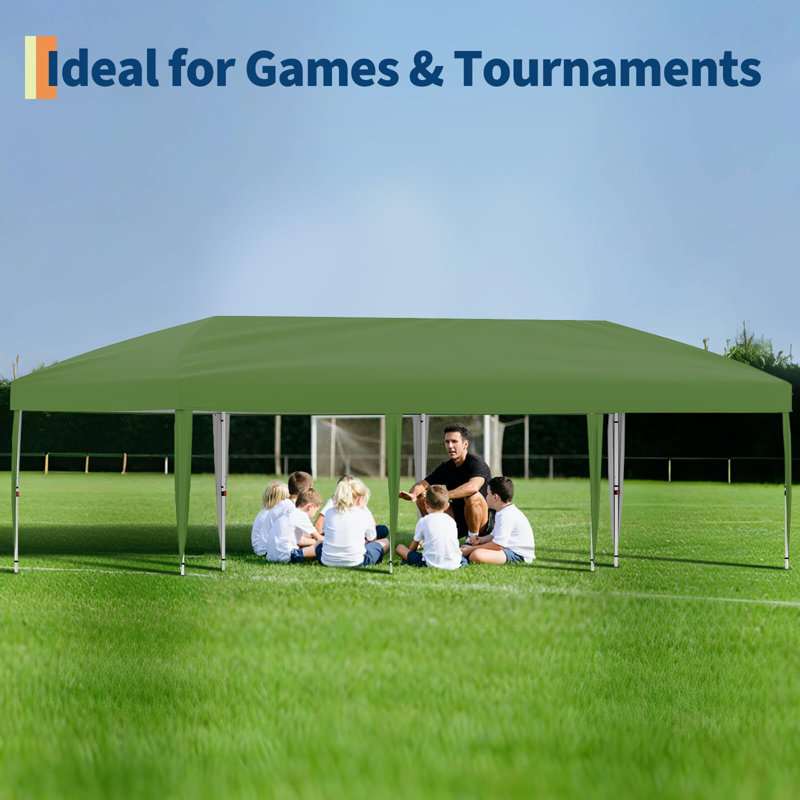 10x10ft / 10x30ft Pop Up Canopy Tent with Sidewalls - Heavy Duty Adjustable Height Outdoor Canopy, Includes 4/8-Weight Anchoring System / Roller Bag for Events/Camping - Blue/Black/Green/White/Gray/Khaki
