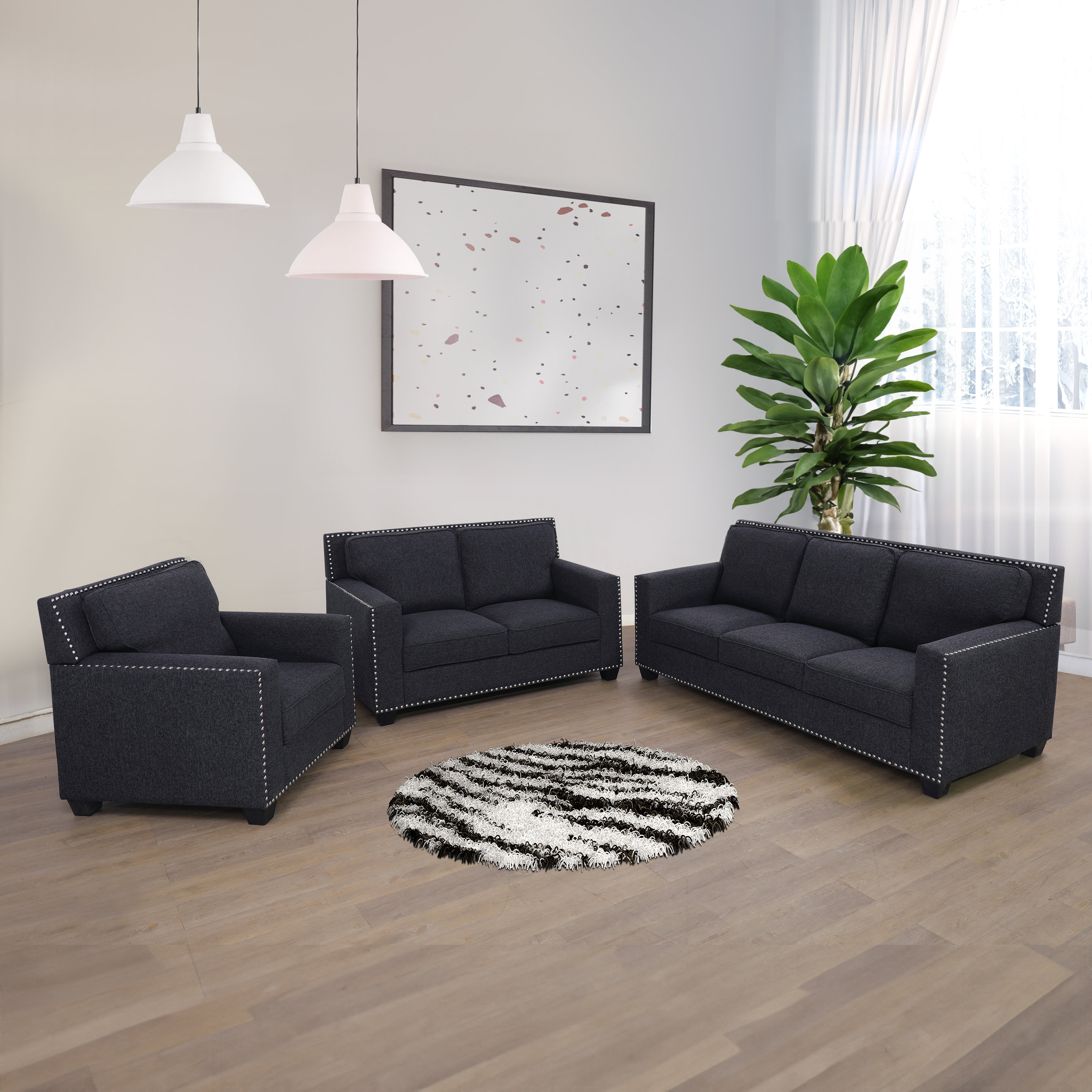Ebern Designs Maryland 3 Piece Linen Living Room Set - Wayfair Canada