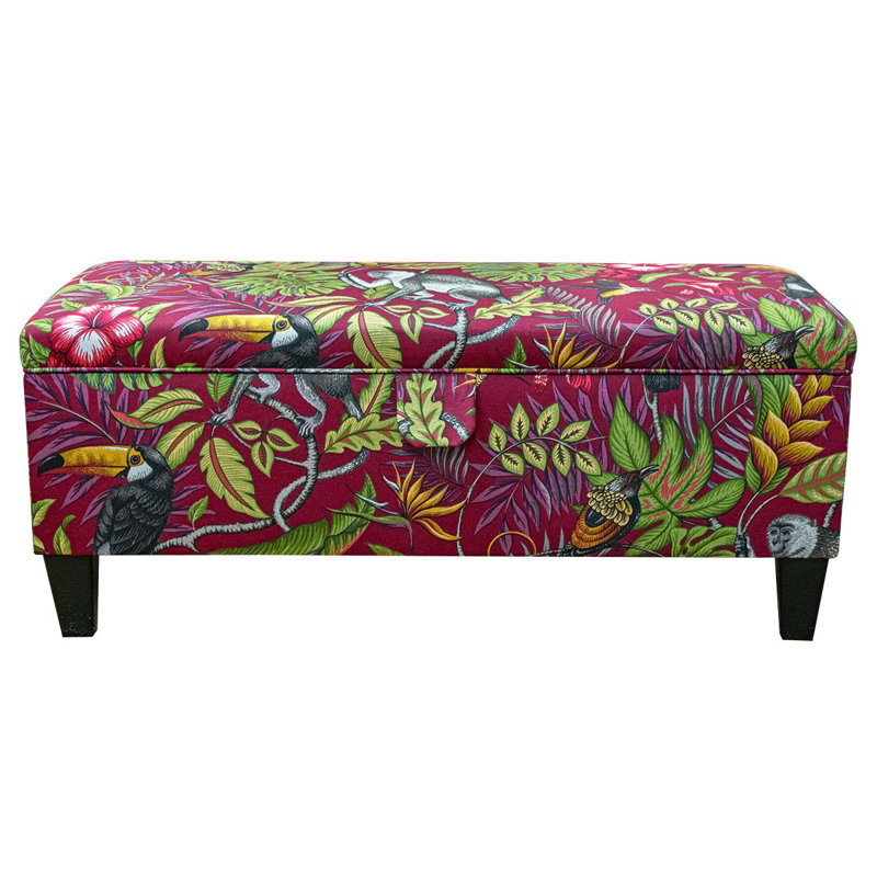 Cotton Upholstered Storage Bench