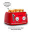 Four-Slice Retro-Style Toaster With Dual Control Panel, Warming Rack, Removable Crumb Tray, Stainless Steel Exterior, Red