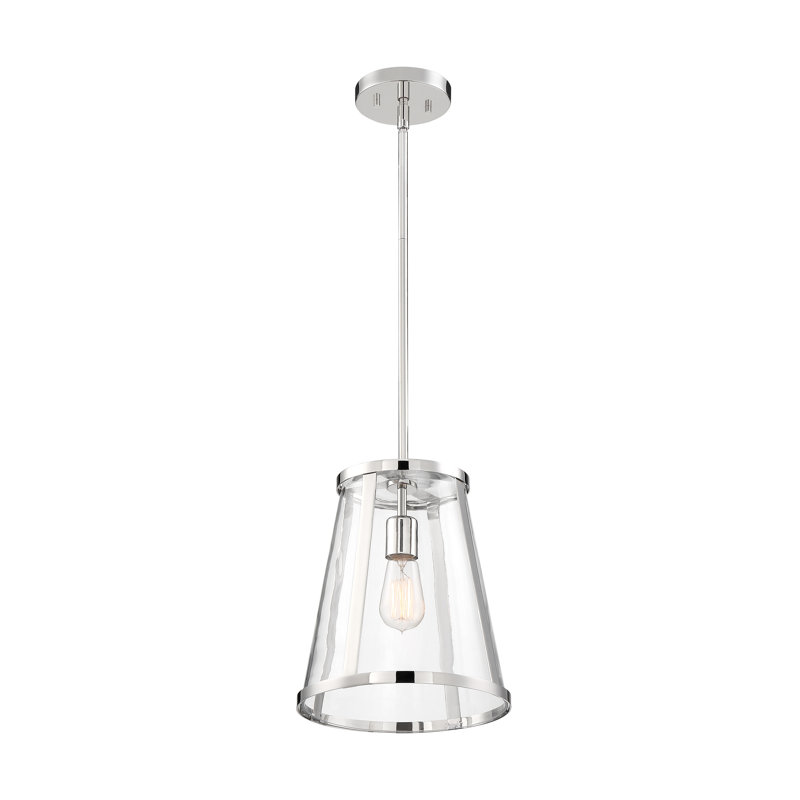 Luminaire suspendu conique à 1 lumière Cular, Nickel poli