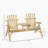 2-Seat Wooden Adirondack Chair With Table, Comfortable Outdoor Loveseat For Porch, Backyard, And Deck