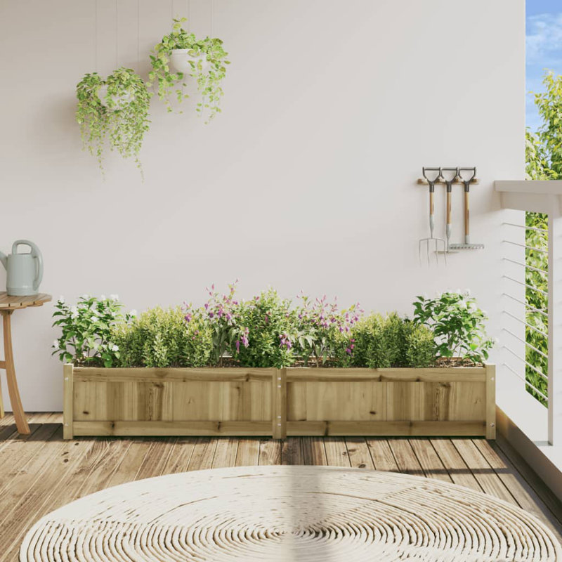 Bringier Garden Planter, 31cm H x 150cm W x 31cm D, Natural Impregnated, 1