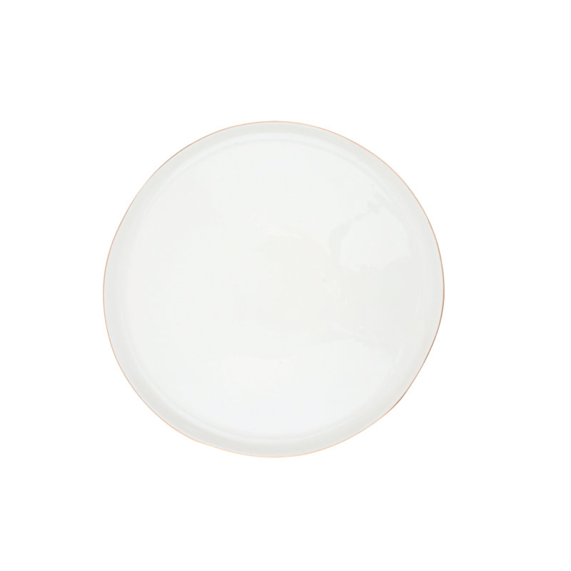 Abbesses Dinner Plate, White/Gold