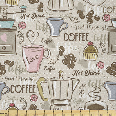 Daylia Espresso Machine Cupcakes Beans Multi-purpose Fabric