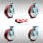 SS Poly on Aluminum Swivel Caster Set with Ball Bearings and Brakes SCC
