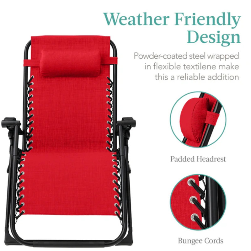 Oversized Zero Gravity Chair, Crimson Red