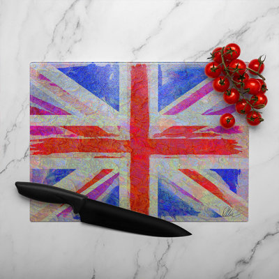 Union Jack Glass Chopping Board