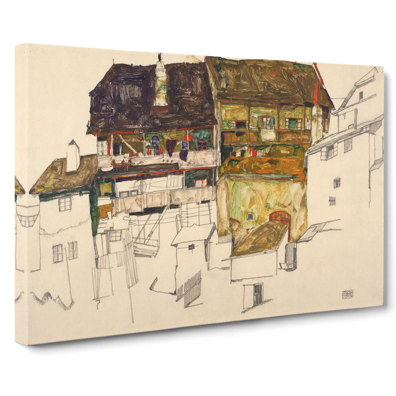 Old Houses In Krumau by Egon Schiele - Wrapped Canvas, 40cm H x 60cm W x 3cm D