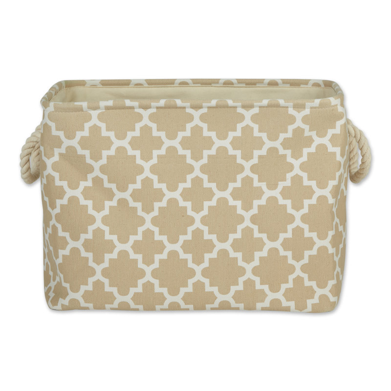 Red Barrel Studio® Fabric Bin, 15" H x 12" W x 17.5" D, Vintage Linen