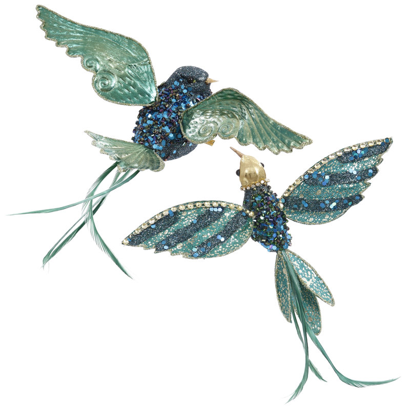 Sparkling Birds, 2-3 Inches Set Of 12