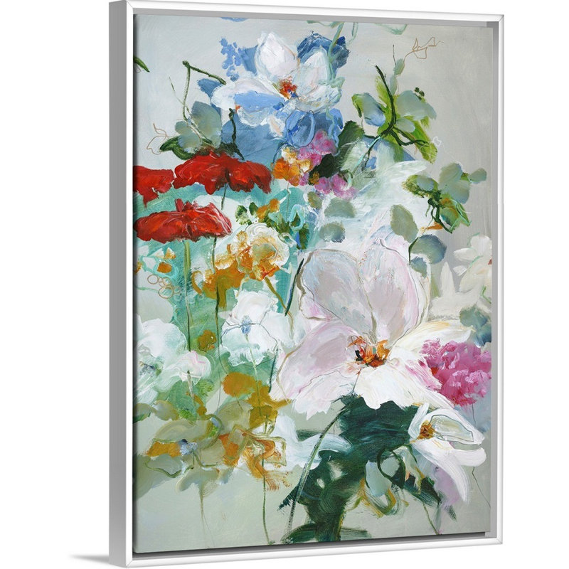 Flower Varity 1 - reproduction d'art, Toile blanche encadrée, H 26 po x l 20 po x P 1,75 po