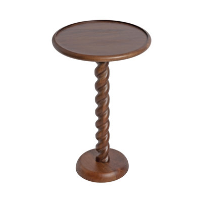 Willoughby Spiraled Mango Wood Round Side Table