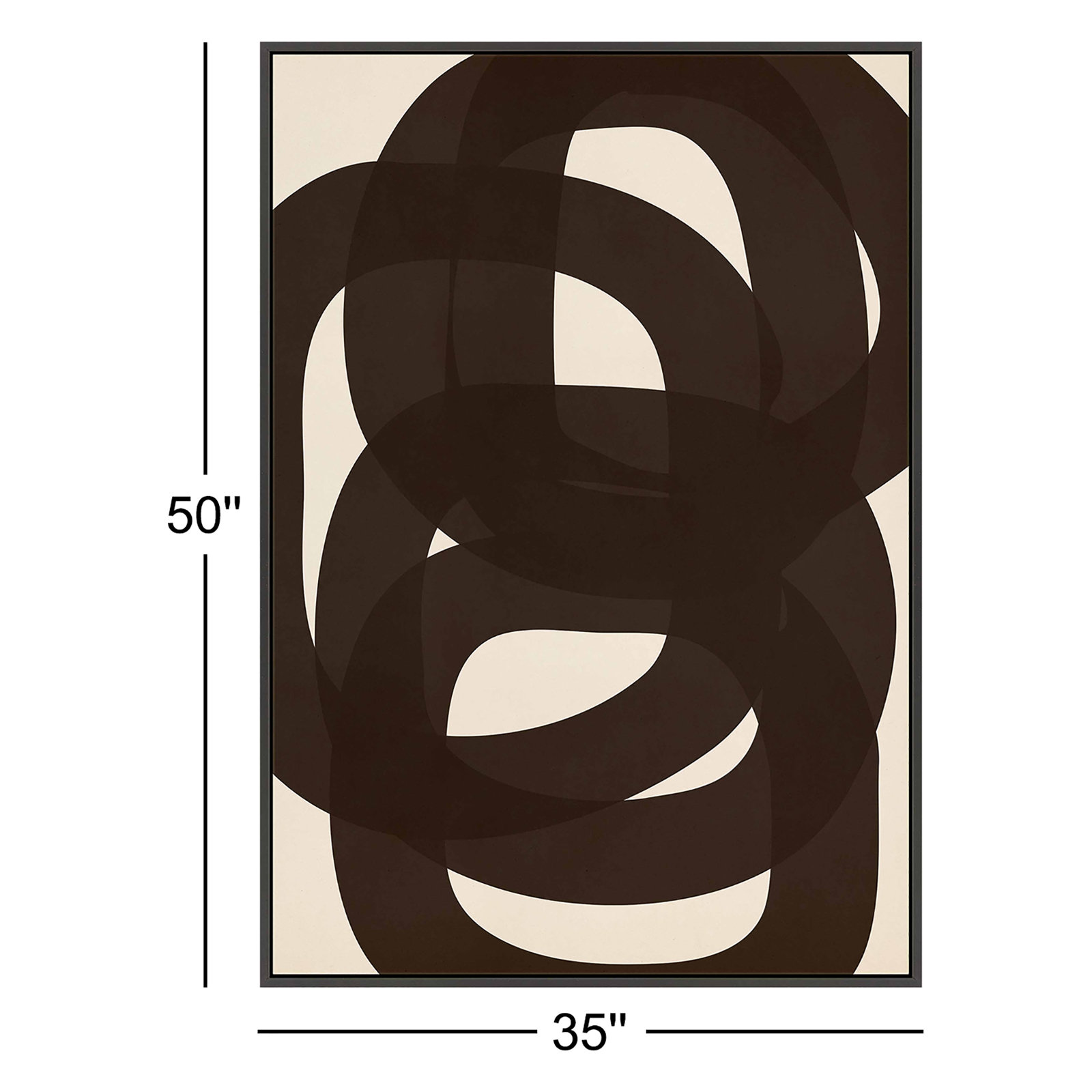 Circular Harmony by Romina Gadler, Black Framed Paper, 50" H x 35" W x 1.25" D