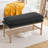 32" Linen Upholstered Bench with Open Storage Shelf, Metal Legs, 300 LB Capacity, Modern Bedroom & Entryway Accent-1065291468