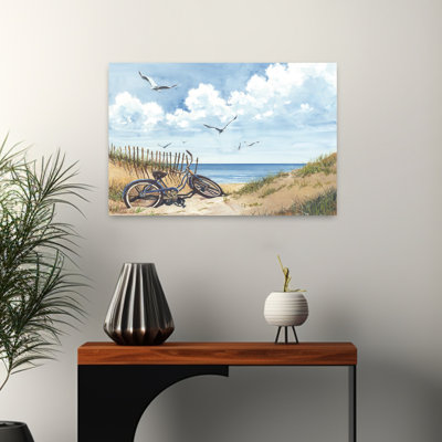 Beach Access Abstract Seagull Bird Coastal Art