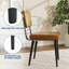 Ensemble de chaises de salle à manger Modern Rattan - Siège rembourré en similicuir-2107328335