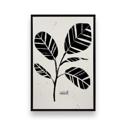«Black and White Botanicals IV», reproduction sur toile avec cadre