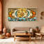 Ensemble de 3 impressions sur toile, lune céleste et étoiles en vitrail-739253672