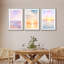 "Coastal Beach", Mauve, Sunrise, Ocean, Waves, Modern Nautical, 3 Piece Framed Canvas Print-91874766-91874767