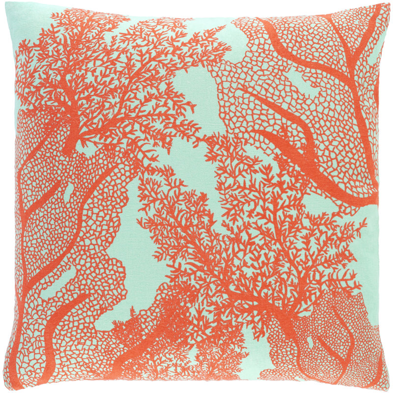 Caterina Sea Life Cotton Throw Pillow, Down Fill