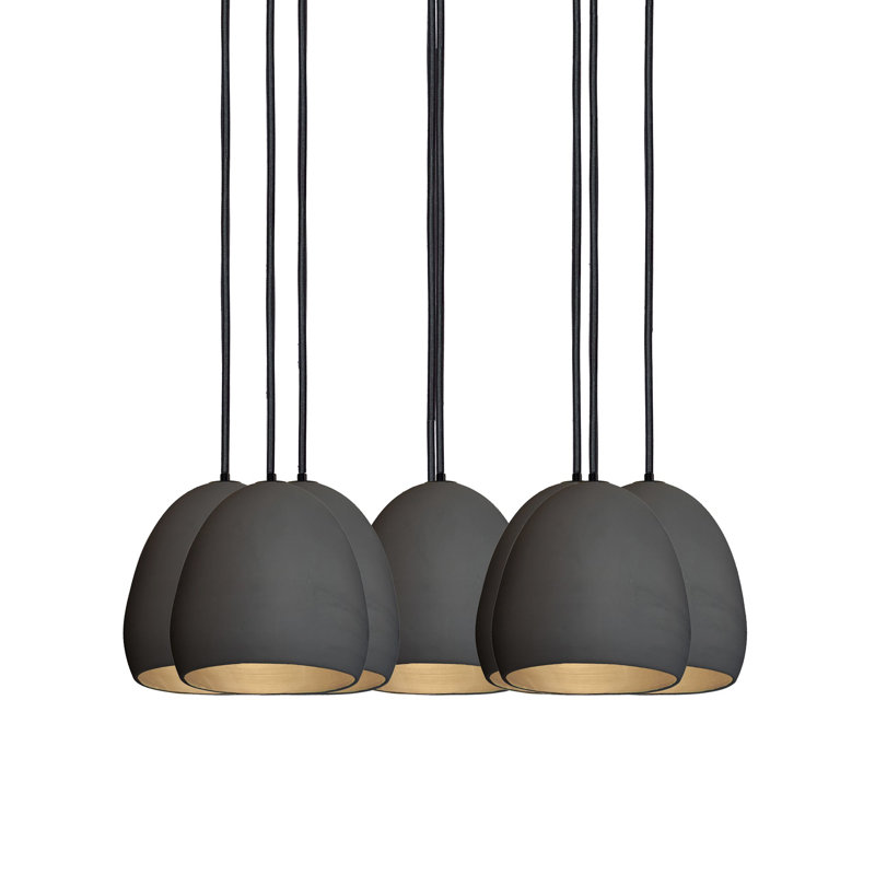 Lustre en forme de dôme à 8 lumières, Noir, Incandescent, H 150 po