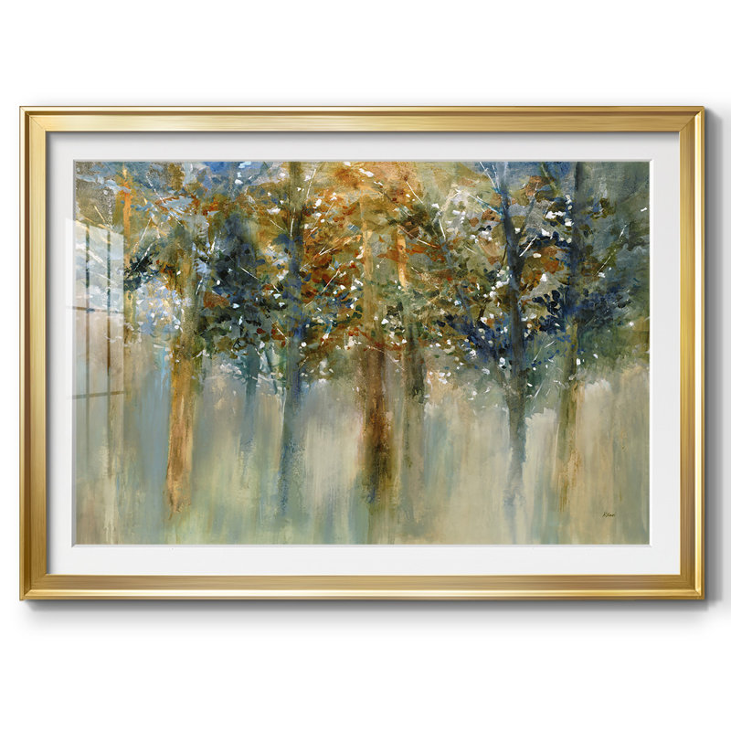 Rustic Leaves II, reproduction d'art encadrée, H 30 po x l 44 po x P 1,5 po, Or