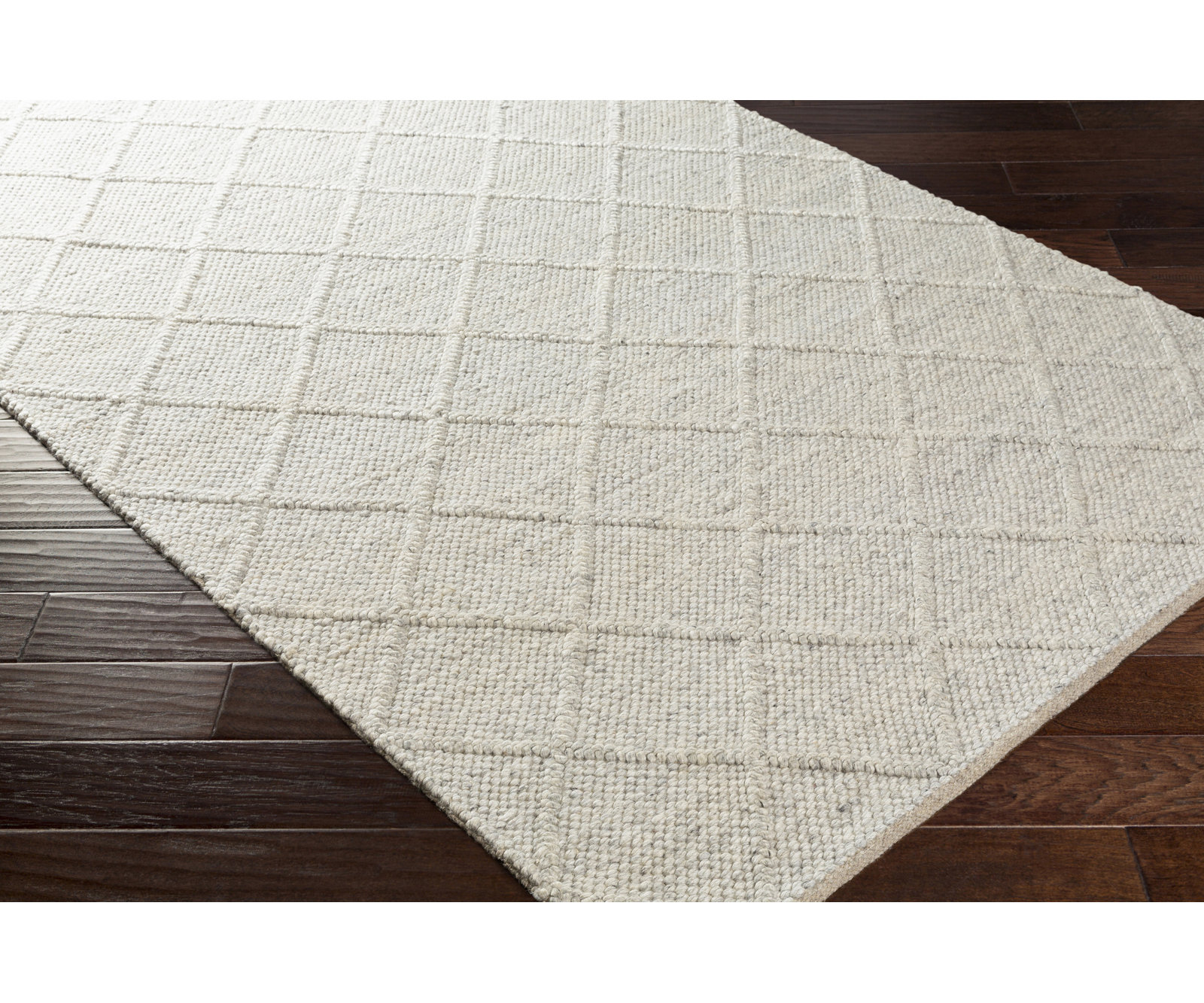 White Flatweave Oriental Rug, Rectangle 2' x 3'