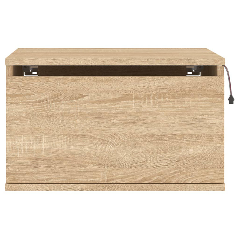 Brandalynn 50cm W Engineered Wood Bedside Table, Sonoma Oak