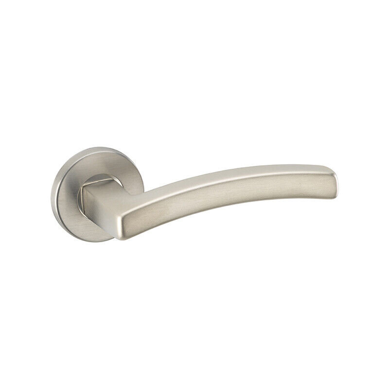 Door Handle, Satin Nickel Rose