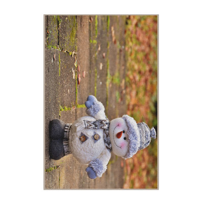 Tapis zone beige bonhomme de neige