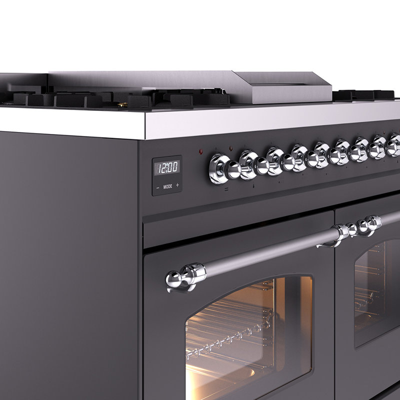 ILVE Nostalgie II 40 in Dual Fuel Range, Blue Gray/Copper, Natural Gas