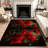 Red Rose Floral Area Rug, Flat Design, Machine Washable Non Slip, Indoor Decor for Living Room Bedroom Entryway Front Door Kitchen Balcony Apartment Cozy Home-129037009