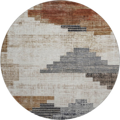 Premium Machine Washable Ashington AMF1829 Geometric Rug