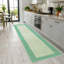 Tapis de couloir de cuisine moderne en chenille vert avec tapis antidérapant lavable-1904528343