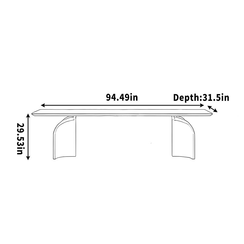 Bureau d'ordinateur Clair, H 29,53 po x l 94,49 po x P 31,50 po