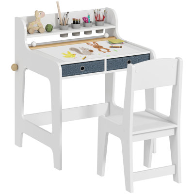 Kids 2 Piece Rectangular Desk Or Activity Chair and Chair Set