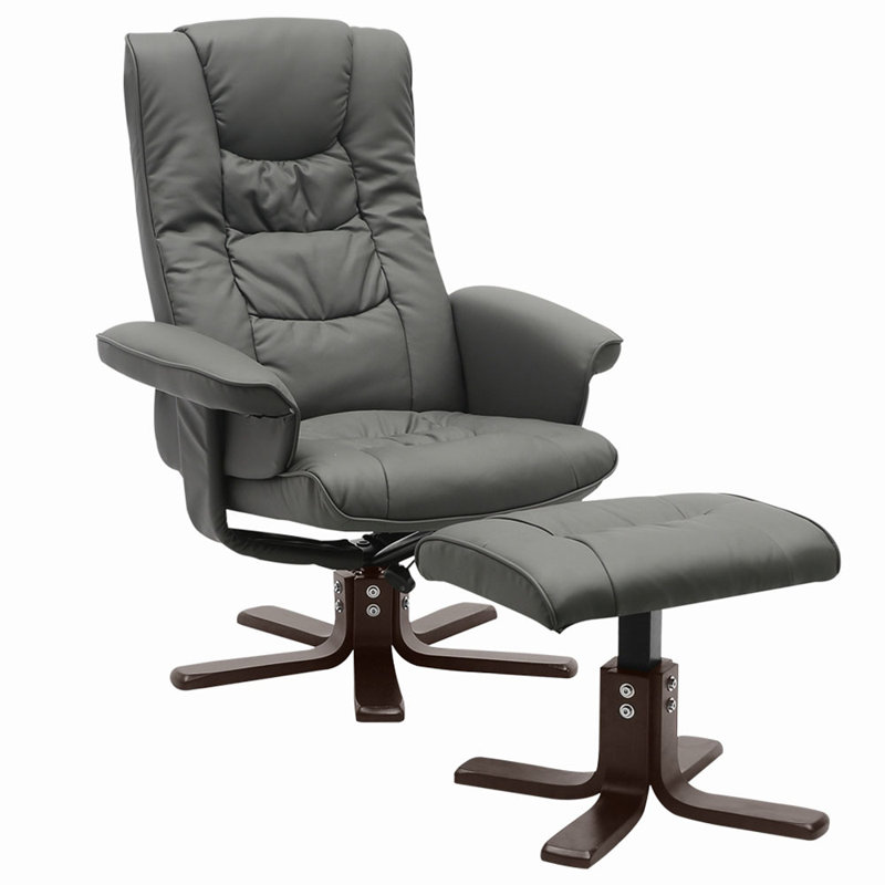 Onasander 78cm Wide Swivel Standard Recliner, Grey